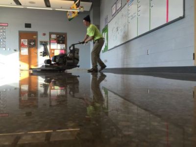 burnishing concrete slab