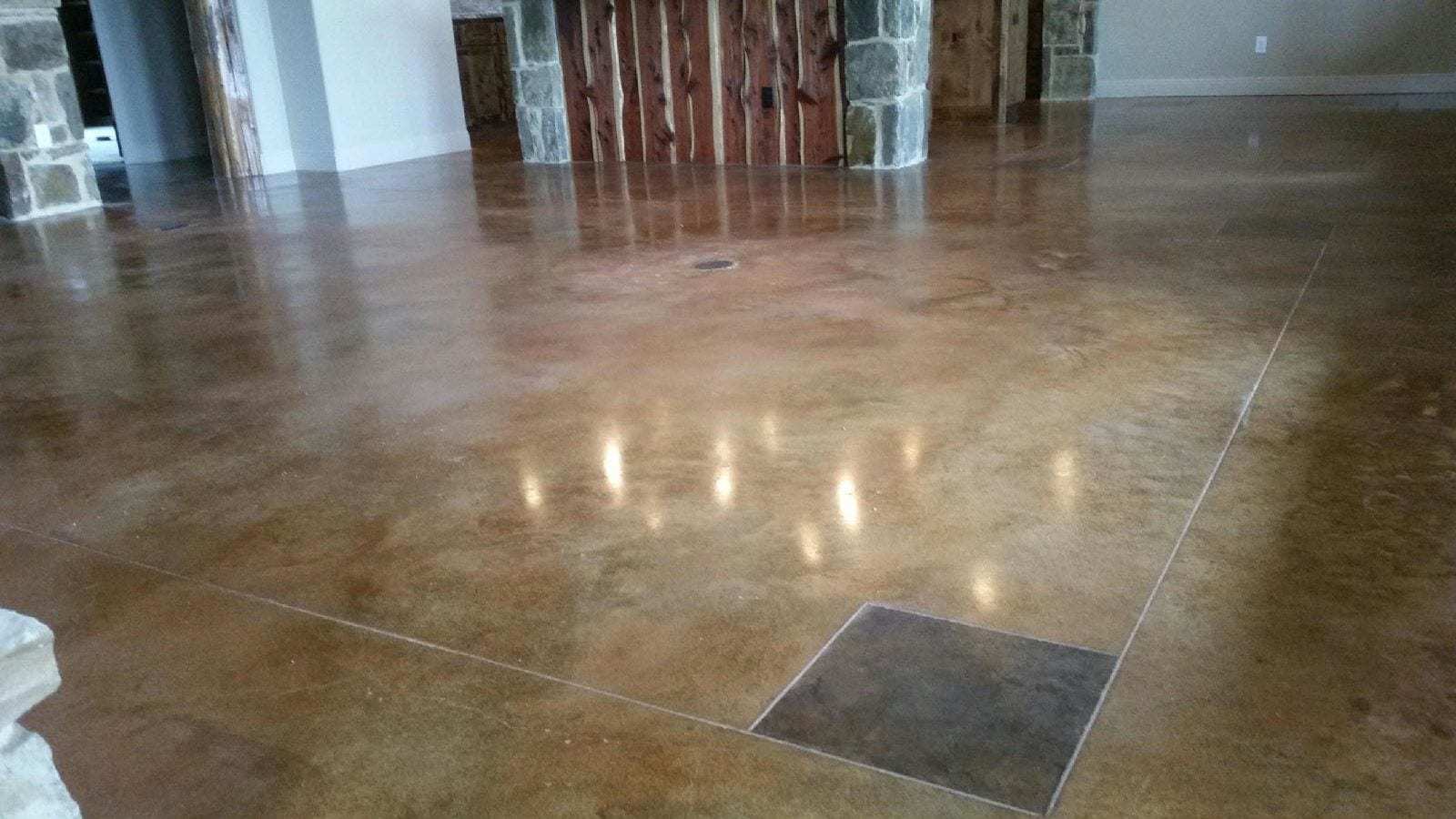 stained and sealed concrete floor