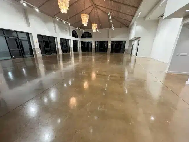 polished concrete in commercial building